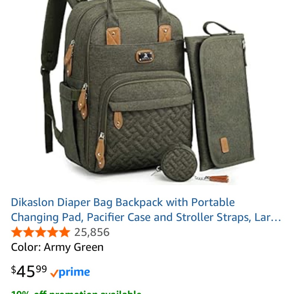 Army Green Diaper Bag Backpack for Men
